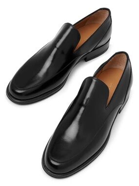 NWT The Row Enzo Black Leather Loafers size 40 / 9/9.5